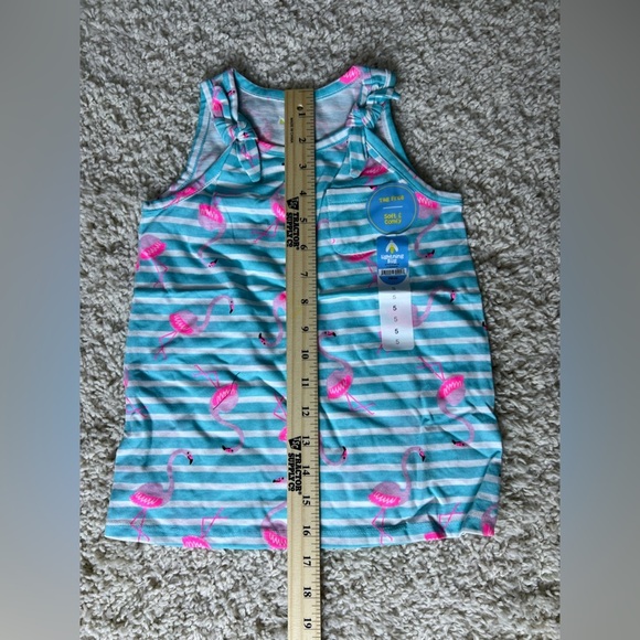 Kids Size 5 Flamingo Striped Tank Top NWT - Picture 6 of 7